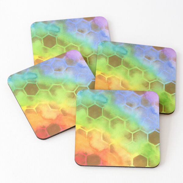 Item preview, Rainbow honeycomb watercolor painting designed and sold by AnissaF.