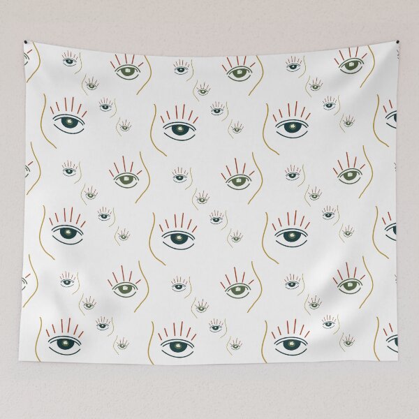 Item preview, Eye abstract simple cute creative seamless pattern designed and sold by Yana Mustafina | Boho Soulful Designs.