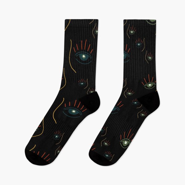 Item preview, Eye abstract simple cute black seamless pattern designed and sold by Yana Mustafina | Boho Soulful Designs.