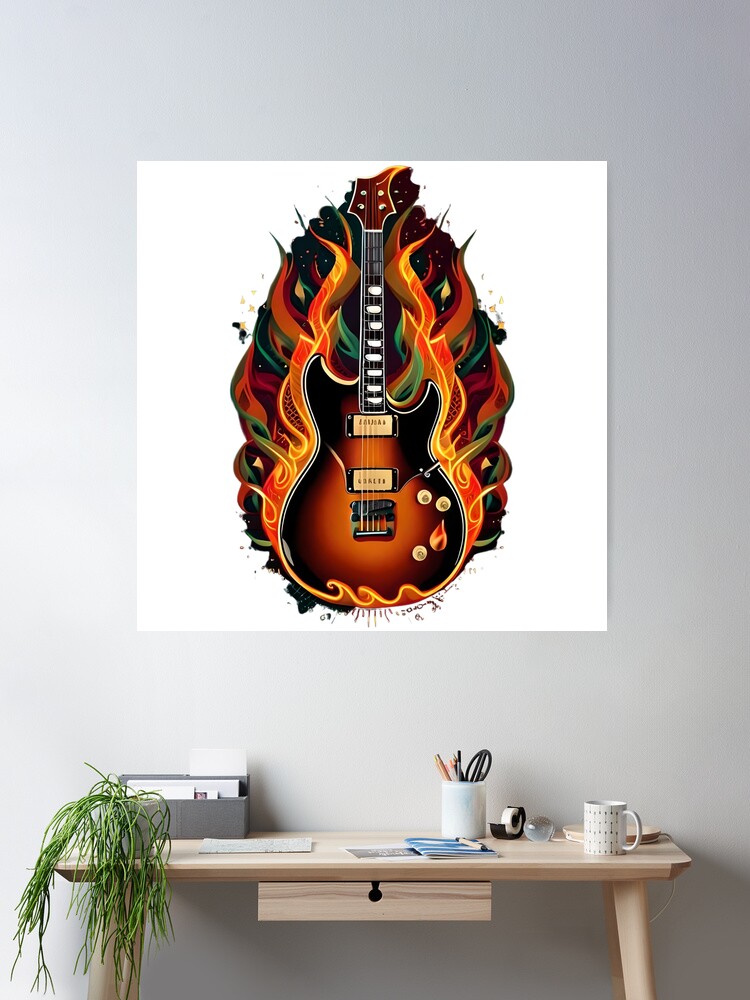 Electric Guitar on fire
