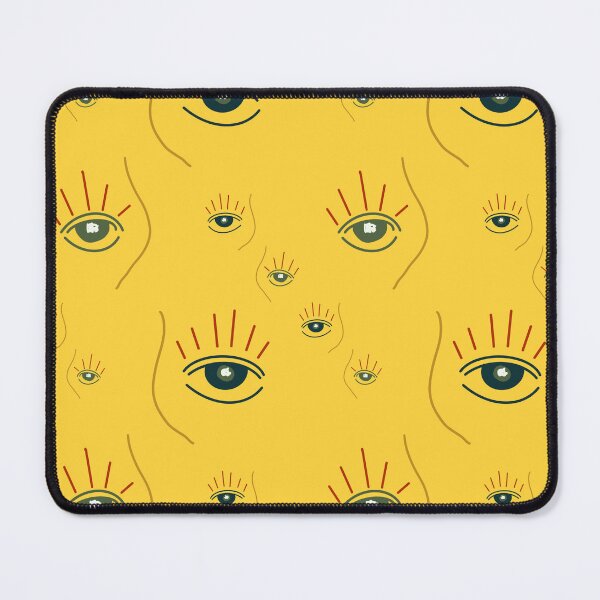 Item preview, Eye abstract simple cute yellow seamless pattern designed and sold by Yana Mustafina | Boho Soulful Designs.
