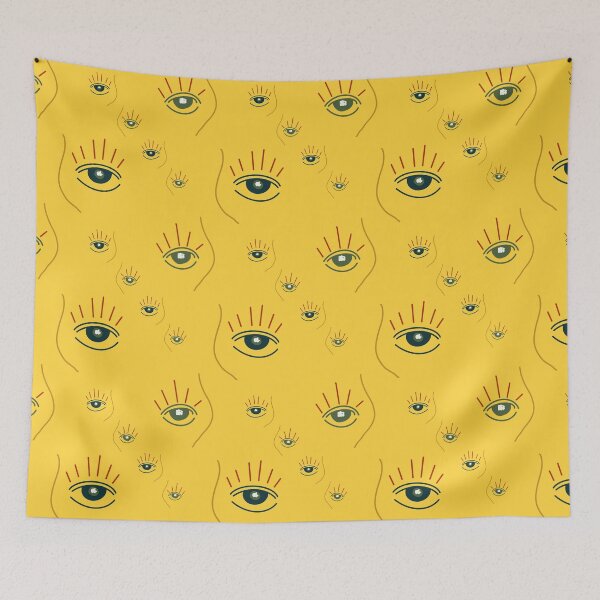 Item preview, Eye abstract simple cute yellow seamless pattern designed and sold by Yana Mustafina | Boho Soulful Designs.