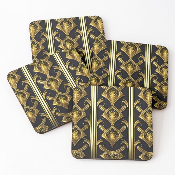 Item preview, Elegant art deco pattern in black and gold designed and sold by MarionsArt.