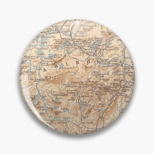 Item preview, Vintage Map of the Adirondack Mountains (1893) designed and sold by BravuraMedia.