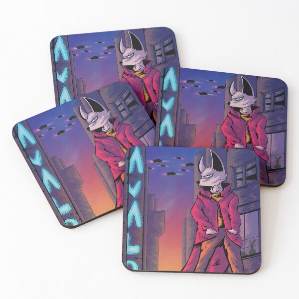 Item preview, cyberpunk fox designed and sold by AnaLoup.