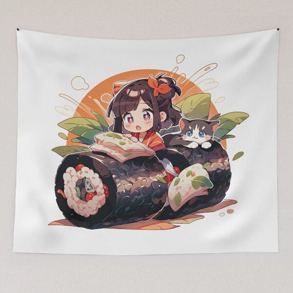 Item preview, Sushi Sitting Sweetie designed and sold by Chibi Cat Art Corner.