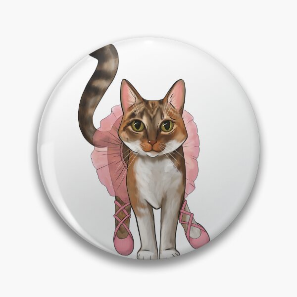 Item preview, kitty ballerina in a pink tutu on pointe shoes designed and sold by IrynaPas.