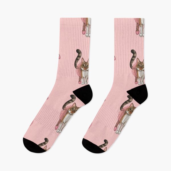 Item preview, kitty ballerina in a pink tutu on pointe shoes designed and sold by IrynaPas.