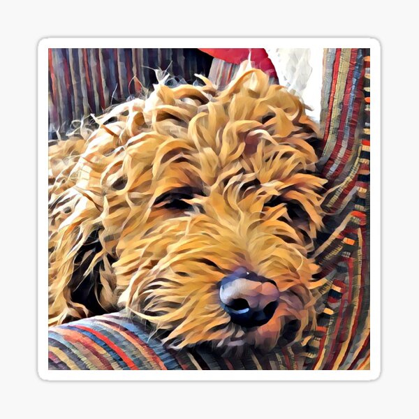 Puppy naps in a chair Sticker