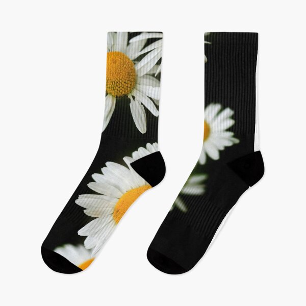Item preview, White chamomiles on black background designed and sold by olena2552.