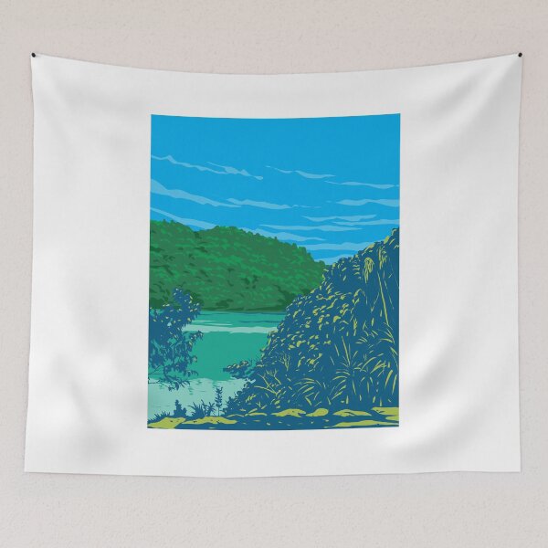 Item preview, Balinsasayao Twin Lakes Natural Park in Negros Oriental Philippines WPA Art Deco Poster  designed and sold by patrimonio.