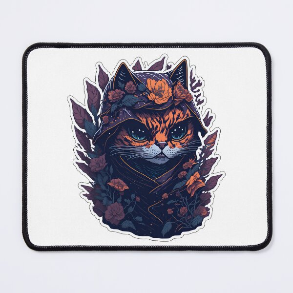 Item preview, Floral Fury: The Face Ninja Cat Strikes with Blooming Grace! designed and sold by MeowtifullyCute.