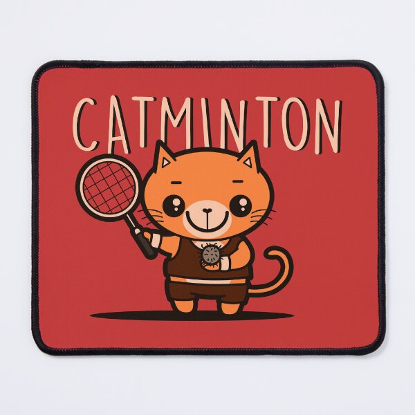 Item preview, Catminton Cute Kawaii Cat Playing Sports Badminton designed and sold by BoggsNicolasArt.