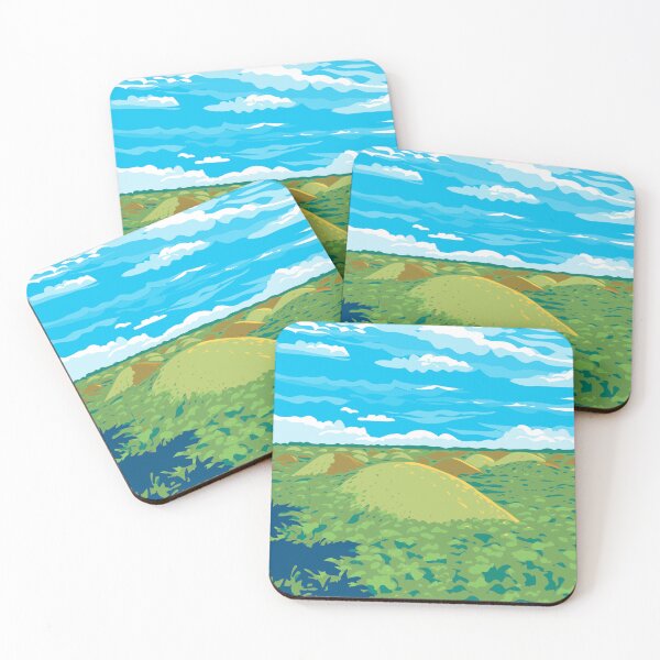 Item preview, Chocolate Hills Scattered Around Bohol Philippines WPA Art Deco Poster  designed and sold by patrimonio.