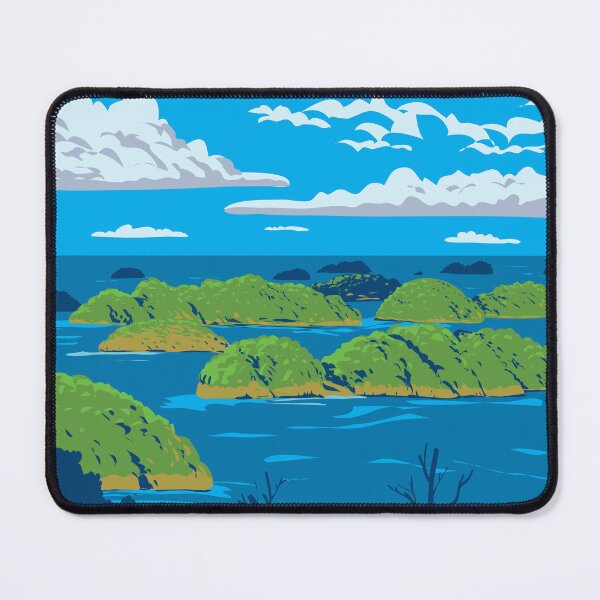 Item preview, Hundred Islands National Park in Lingayen Gulf Alaminos Pangasinan Philippines WPA Art Deco Poster designed and sold by patrimonio.