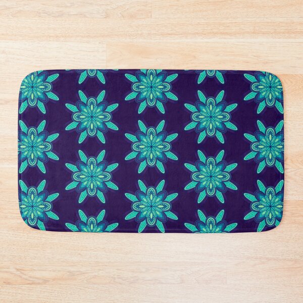 Item preview, Green Blue Flower Geometric Pattern  designed and sold by Fransyn.