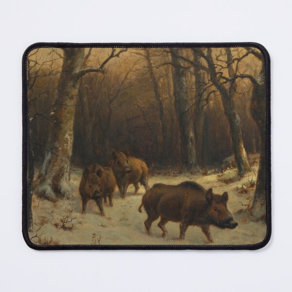 Item preview, Wild Boars in the Snow | Rosa Bonheur | 1877 Animal Art designed and sold by CJET.