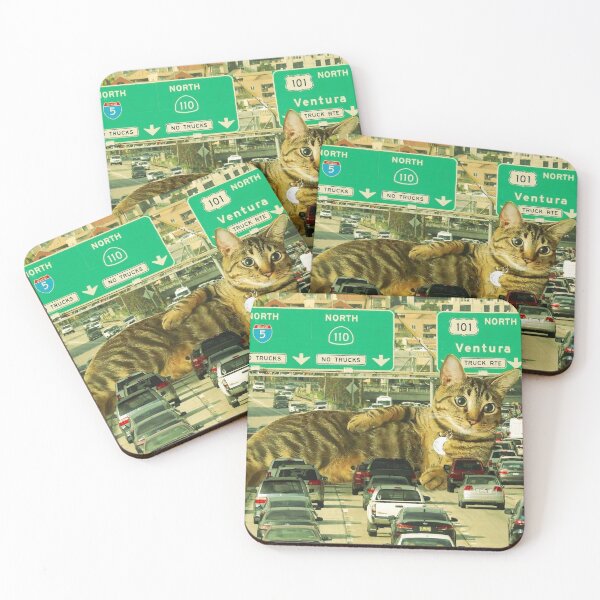 Item preview, Cat Blocking Traffic Funny Cute Photoshop designed and sold by Eri-chanArt.