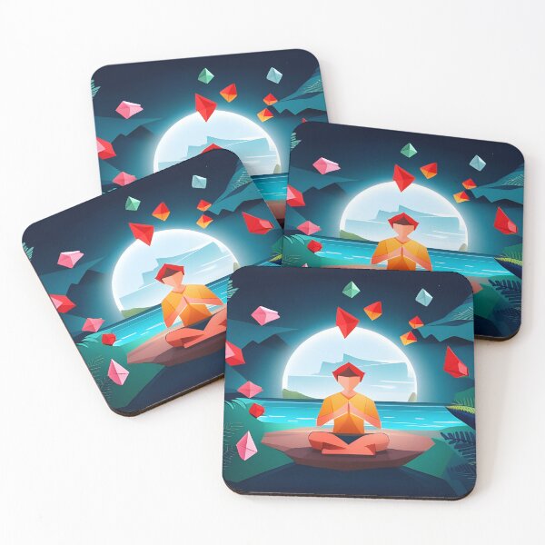Item preview, Tropical sunset mindfulness enthusiast. (AI generated art).  designed and sold by TheMindfulExpat.