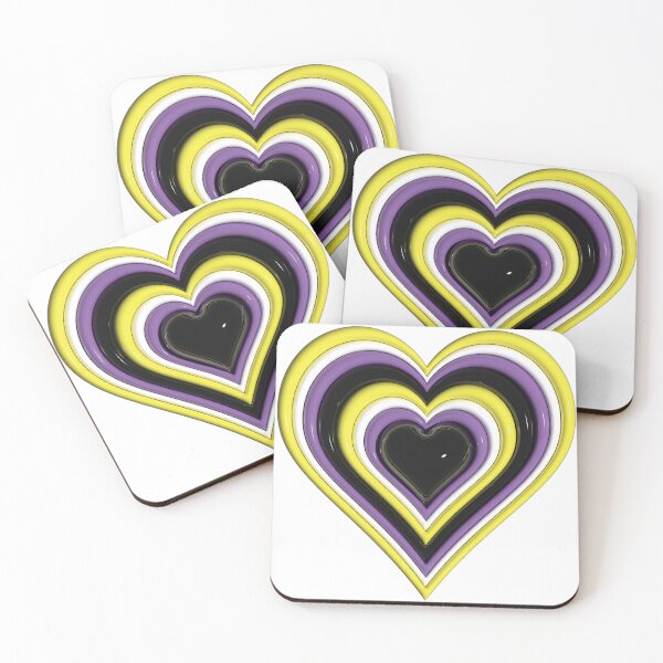 Item preview, Non binary pride flag 3-D heart designed and sold by susasv88.