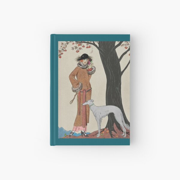 Fashionable Woman with Hound Hardcover Journal