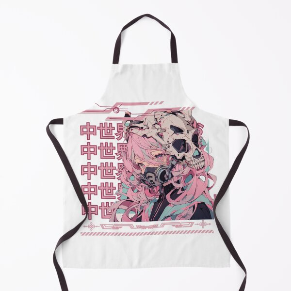 Item preview, pink anime girl with skull and mask designed and sold by karpuz-design.