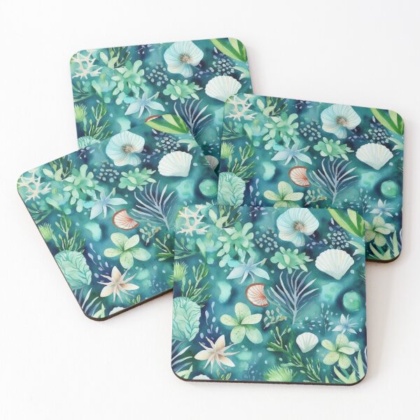 Item preview, Summer Waves, Seashells, Starfish, and tropical fish seamless Pattern designed and sold by ArtisticByNix.