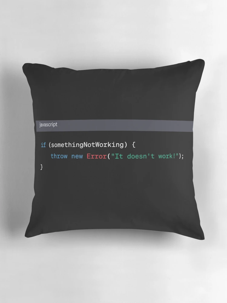 Thumbnail 3 of 4, Pillow, Expressed Frustration JavaScript designed and sold by AureStyle.