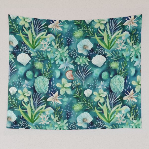 Item preview, Summer Waves, Seashells, Starfish, and tropical fish seamless Pattern designed and sold by ArtisticByNix.