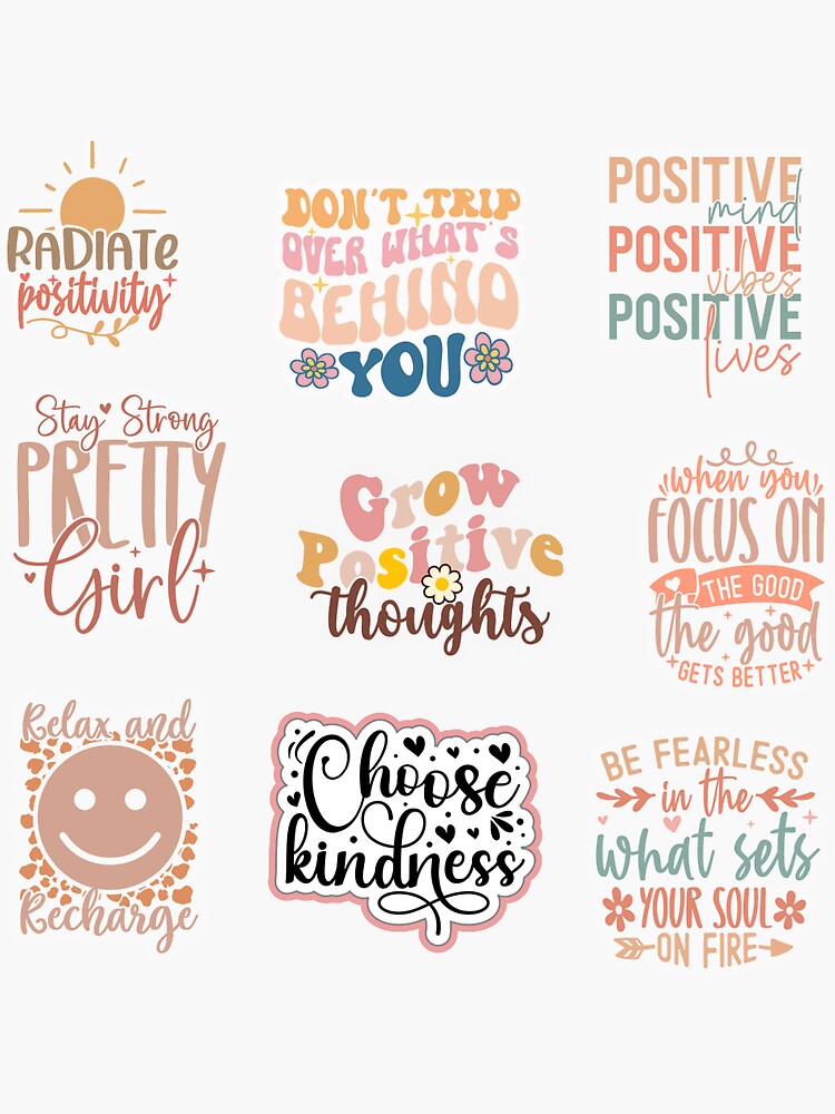 Positive Affirmation Sticker Pack, Motivational Sticker Pack