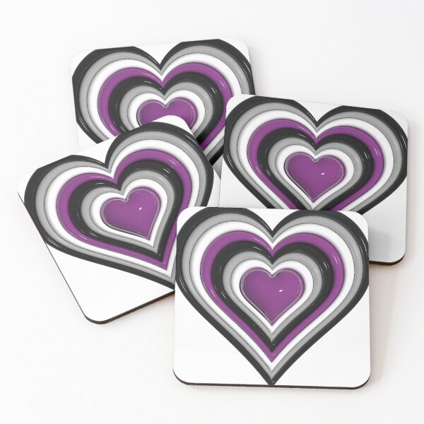 Item preview, Asexual pride flag 3-D heart designed and sold by susasv88.