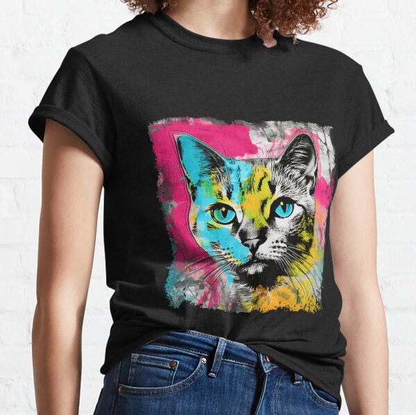 Cat Colorful Surreal Classic T-Shirt