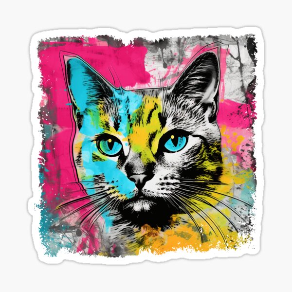 Cat Colorful Surreal Sticker
