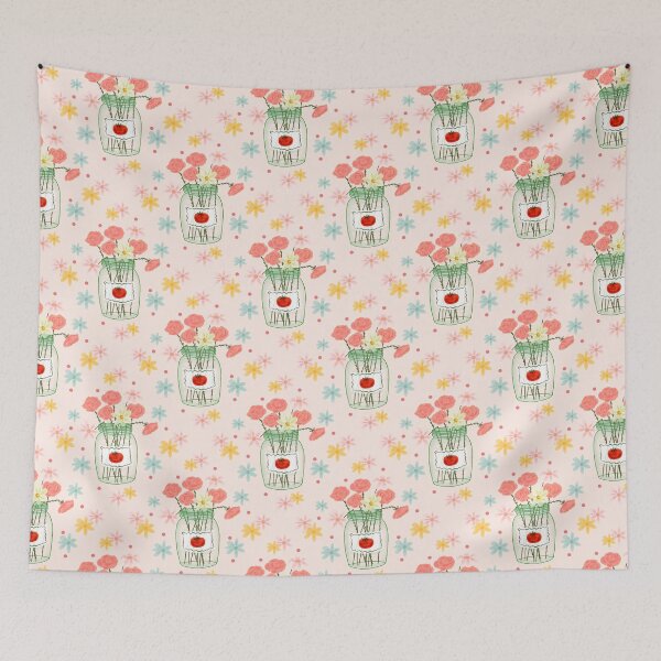 Item preview, Pink Flower Jar Pattern designed and sold by robwarnedesigns.