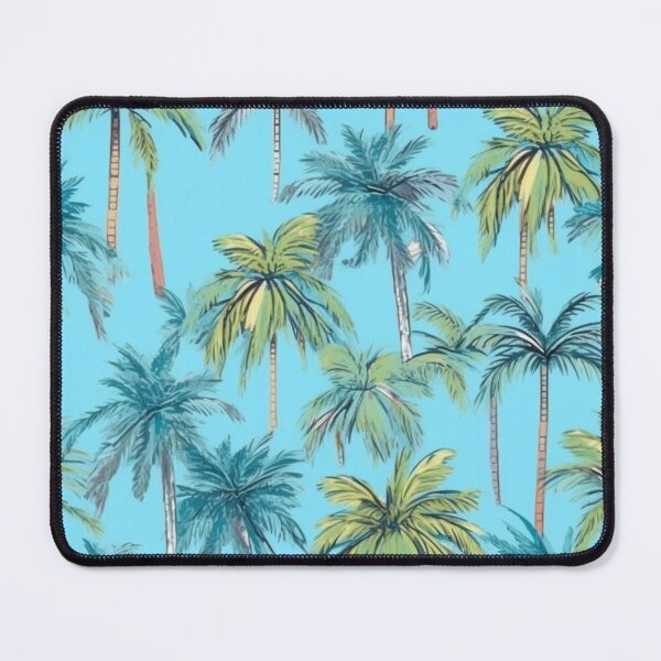Item preview, Simple tropical palm trees pattern blue soft pastel background designed and sold by imagenia.