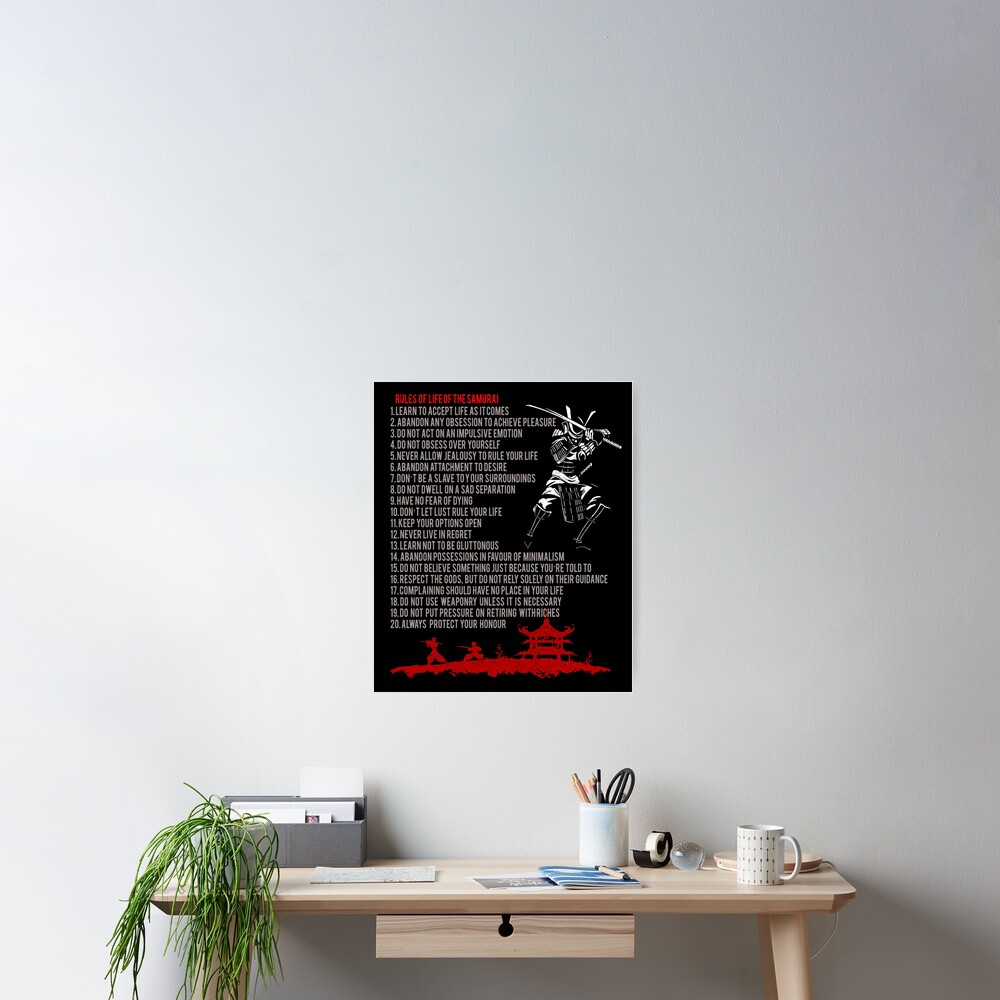 20-rules-of-life-of-the-samurai-poster-for-sale-by-mdam-redbubble