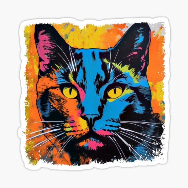 Cat Colorful Surreal Sticker