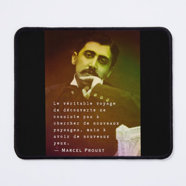 Item preview, Marcel Proust portrait and quote: Le véritable voyage de découverte ne consiste pas à chercher de nouveaux paysages... designed and sold by artbleed.