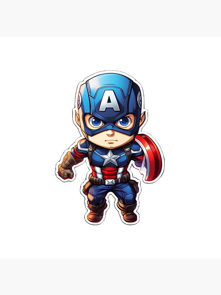 Captain America Chibi Style Sticker: Marvel Pin by sgonzalez1996
