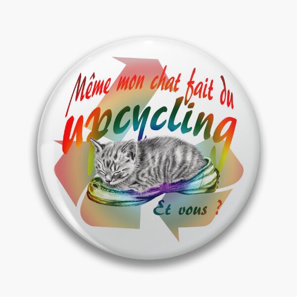 Item preview, Sleeping kitten in old shoe - graphite version, Upcycling text in French colorized rainbow 1 designed and sold by SylvieG18.