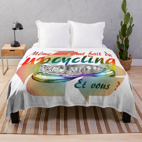Item preview, Sleeping kitten in old shoe - graphite version, Upcycling text in French colorized rainbow 1 designed and sold by SylvieG18.