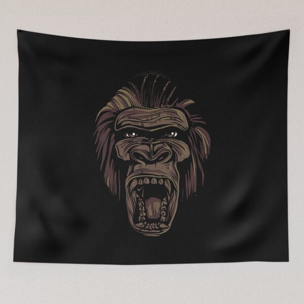 Item preview, SCREAMING GORILLA - Scary Howling Monkey Or Angry Silverback Gorilla Shirt Design- designed and sold by Super3.