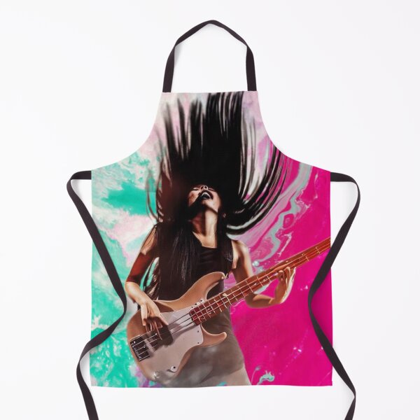 Item preview, Girl guitarist plays bass guitar vibrantly and excitingly designed and sold by JaroDesign2023.