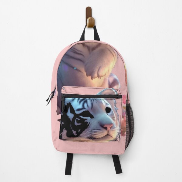 Item preview, Cute white baby tiger looking at butterflies designed and sold by MoRisi-Fashion.