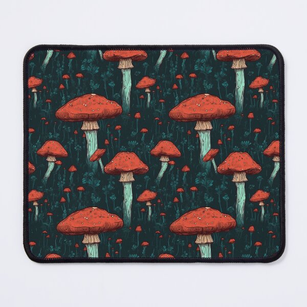 Item preview, Red Green Mushrooms Forest Pattern designed and sold by cassandrafallon.