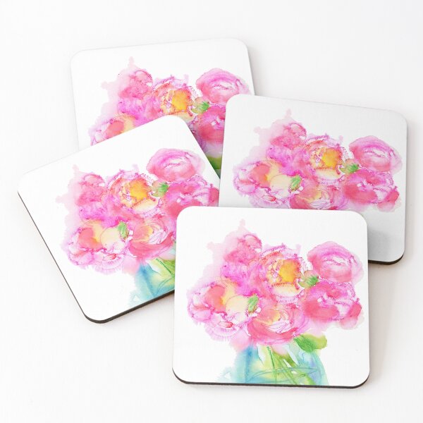 Item preview, Peonies in a vase watercolor painting designed and sold by AnissaF.