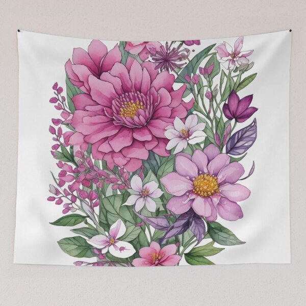 Item preview, watercolor flowers designed and sold by UndineSea.