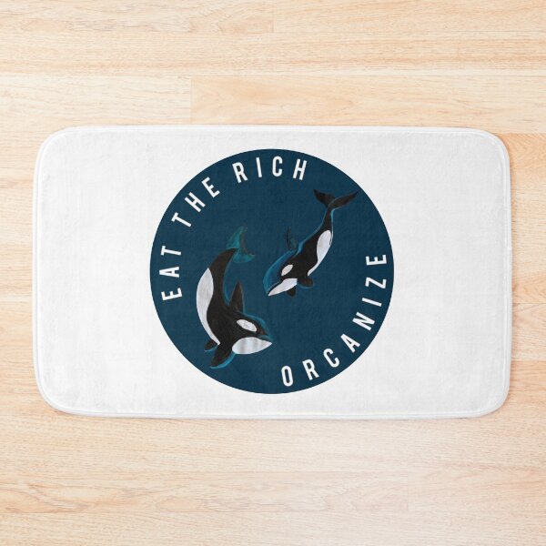 Item preview, EAT THE RICH - ORCANIZE symbol, two  painted or orcas  designed and sold by OZKURO.