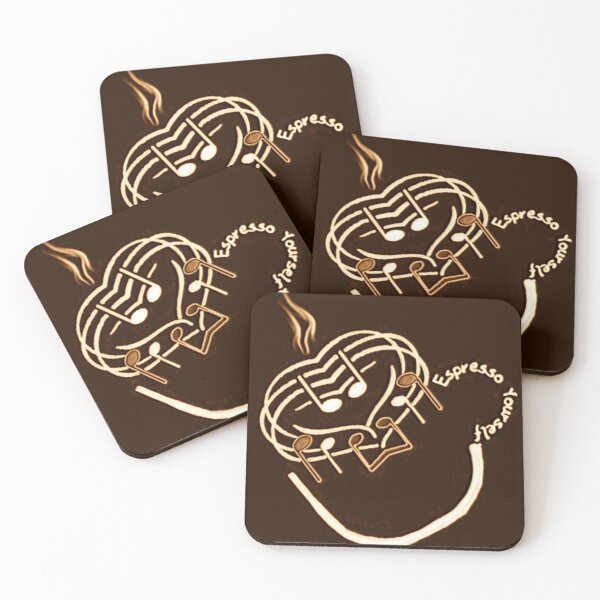 Item preview, Musical Espresso Coffee Cup Pun Brown  designed and sold by IvaRenee.