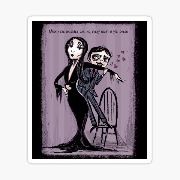 Morticia & Gomez Sticker